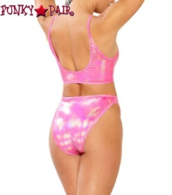 JV-FF264, Metallic High Waist Bottom -Funky Lingerie Outlet FF264 Pink spectrum bk 77162.1559335235