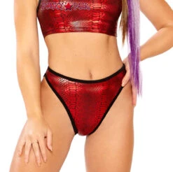 JV-FF264, Metallic High Waist Bottom -Funky Lingerie Outlet FF264 RED FT 88510.1559335235