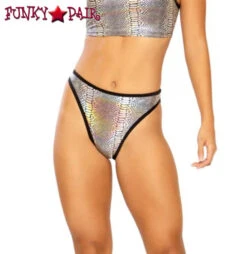 JV-FF264, Metallic High Waist Bottom -Funky Lingerie Outlet FF264 silver cobra 57292.1559335235