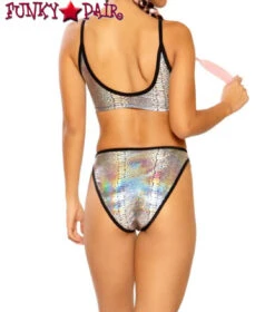 JV-FF264, Metallic High Waist Bottom -Funky Lingerie Outlet FF264 silver cobra bk 62367.1559335235