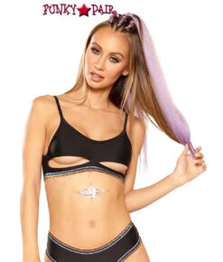 JV-FF270, Glitter Trimmed Strap Rave Top -Funky Lingerie Outlet FF270 BRB FT 69824.1566063001