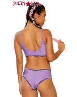 JV-FF270, Glitter Trimmed Strap Rave Top -Funky Lingerie Outlet FF270 FF271 LAV BK 89535.1553377799