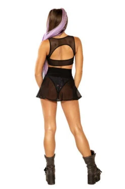 JV-FF335, Mesh Keyhole Top By J Valentine -Funky Lingerie Outlet FF335 FF336 BLK BACK 55606.1657223783