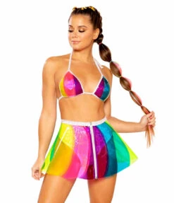 JV-FF379, Pinwheel Vinyl Skirt By J. Valentine