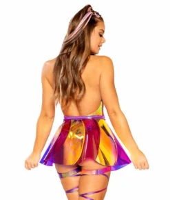 JV-FF383, Holographic Pinwheel Vinyl Skirt -Funky Lingerie Outlet FF383 PRP FF396 RRP BK 11215.1674498273