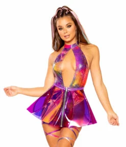 JV-FF383, Holographic Pinwheel Vinyl Skirt