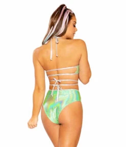 JV-FF482, Metallic Wrap Top By J. Valentine -Funky Lingerie Outlet FF482 FF483 LME BK 19447.1661792047