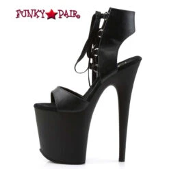 Pleaser Flamingo-800-14, 8 Inch Lace Up Front Bootie Sandal