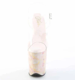 PLEASER FLAMINGO-808MB, 8" Heel Ankle Strap Sandal With Marble Print Platform -Funky Lingerie Outlet FLAMINGO 808MB C BH G01 72698.1744305549