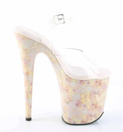 PLEASER FLAMINGO-808MB, 8" Heel Ankle Strap Sandal With Marble Print Platform -Funky Lingerie Outlet FLAMINGO 808MB C BH G13 44426.1744305554