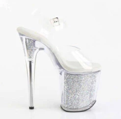 PLEASER FLAMINGO-808PREM-RSI, 8" Ankle Strap Sandal With Clear Soft Strap And Rhinestones Insert In Platform 8 PLEASER FLAMINGO-808PREM-RSI, 8" Ankle Strap Sandal With Clear Soft Strap And Rhinestones Insert In Platform -Funky Lingerie Outlet FLAMINGO 808PREM RSI C RS13 15063.1744299600