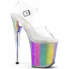 PLEASER Flamingo-808RG-01, Ankle Strap Sandal With Rainbow Glitters Platform CLEARANCE -Funky Lingerie Outlet FLAMINGO 808RG 01 34456.1676006761