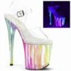 PLEASER FLAMINGO-808RG-03, Colorful Zebra Stripe Design On Platform Sandal -Funky Lingerie Outlet FLAMINGO 808RG 03 02500.1681572628