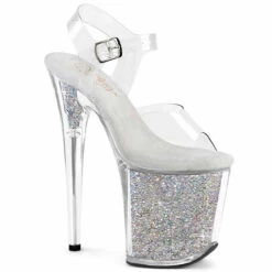 Pleaser | FLAMINGO-808RSI, 8" Heel Platform Sandal With Rhinestones Insert