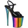 PLEASER FLAMINGO-809RC, 8" Rainbow Chrome Platform CLEARANCE -Funky Lingerie Outlet FLAMINGO 809RC 44584.1645000474