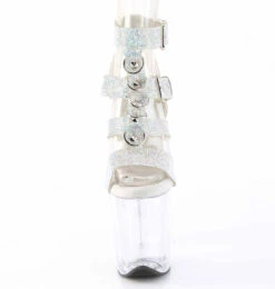 PLEASER FLAMINGO-856RS, 8 Inch Heel Rhinestones Strappy T-Strap Sandal -Funky Lingerie Outlet FLAMINGO 856RS SRS TPU C01 54839.1725430452