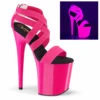 PLEASER FLAMINGO-869UV, 8" UV Reactive Criss Cross Platform Sandal -Funky Lingerie Outlet FLAMINGO 869UV 31701.1622862655
