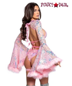 FR103, Sequin Faux Fur Trimmed Shrug By J. Valentine -Funky Lingerie Outlet FR101 FR102 FR103 PPK BACK 38754.1669060595
