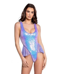 FR104, Sequin Ballerina Bodysuit By J. Valentine -Funky Lingerie Outlet FR104 LAV FRONT 74561.1656095470