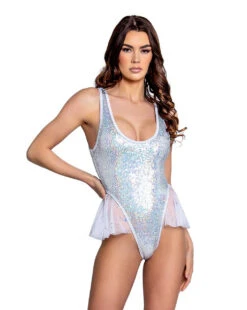 FR104, Sequin Ballerina Bodysuit By J. Valentine -Funky Lingerie Outlet FR104 SIL FRONT 30320.1656095470