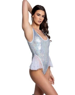 FR104, Sequin Ballerina Bodysuit By J. Valentine -Funky Lingerie Outlet FR104 SIL SIDE 42154.1696701436