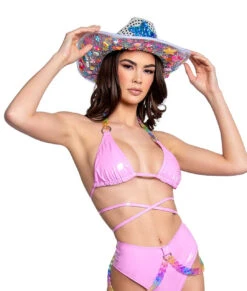 FR115, Stretch PVC Kandi Chain Tri-Top By J. Valentine -Funky Lingerie Outlet FR115 BPK FRONT 55688.1656118402