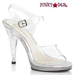 Flair-408MG, 4.5" Clear Sandal With Mini Heel -Funky Lingerie Outlet Flair 408MG FP 41790.1617166852