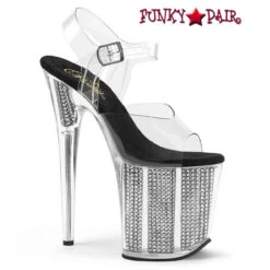 Flamingo-808SRS, 8" Simulated Rhinestones Sandal By Pleaser -Funky Lingerie Outlet Flamingo 808SRS FP 15789.1683135928