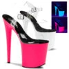 Pleaser | Flamingo-808UV, 8 Inch Ankle Strap UV Sandal 2 Pleaser | Flamingo-808UV, 8 Inch Ankle Strap UV Sandal -Funky Lingerie Outlet Flamingo 808uv 24689.1568155430