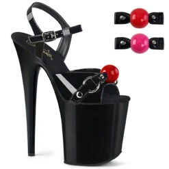 PLEASER Flamingo-809GB 8" Platform Ankle Strap Sandal With Balls
