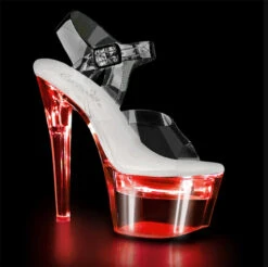 Pleaser | Flashdance-708, 7" LED Lite-Up Ankle Strap Platform -Funky Lingerie Outlet Flasdance 708 15598.1662621208