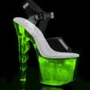 Pleaser Flashdance-708SCH, 7 Inch Exotic Dancer Lite-up Platform Sandal -Funky Lingerie Outlet Flashdance 708SCH 52607.1654229607