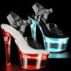 Pleaser | Flashdance-708, 7" LED Lite-Up Ankle Strap Platform -Funky Lingerie Outlet Flashdance 708 28654.1662621208