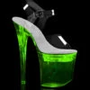 Pleaser | Flashdance-808, 8 Inch Light-up Platform Ankle Strap Sandal -Funky Lingerie Outlet Flashdance 808 34052.1588609137