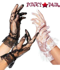 LEG AVENUE Lace Gloves With Ruffle LA-G1260