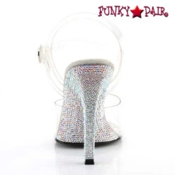 Gala-08DM, 4.5" Heel Clear Strap With Rhinestones -Funky Lingerie Outlet GALA 08DM C SMCRS09 62107.1643810763