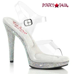 GLORY-508DM, 5" Comfort Width Sandal W/Rhinestones Platform By Fabulicious -Funky Lingerie Outlet GLORY 508DM FP 39550.1645032871