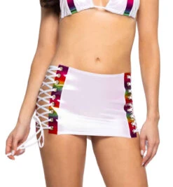 JR-112, Rainbow & Vinyl Lace-Up Skirt