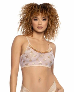 JR-116, Sequin Star & Mesh Tank Top
