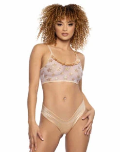 JR-116, Sequin Star & Mesh Tank Top -Funky Lingerie Outlet JR116 JR118 GLD FT 68087.1714927139