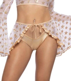 JR-117, Sequin Star & Mesh Wrap Skirt