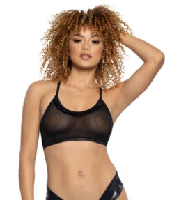 JR-120, Mesh And Ruffle Tank Top