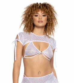 JR-123, Diamond Sequin & Mesh Shrug