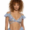JR-128, Sequin Lace Wrap Top -Funky Lingerie Outlet JR128 BLU FT 31023.1714940235