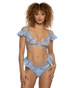 JR-129, Sequin Lace Ruffle Wrap Bottom -Funky Lingerie Outlet JR128 JR129 BLU FT 63390.1714884770