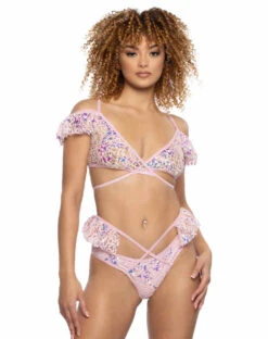 JR-128, Sequin Lace Wrap Top -Funky Lingerie Outlet JR128 JR129 PPK FT 94512.1714885111