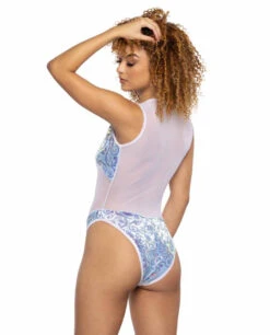 JR-132, Sequin Velvet Bow Bodysuit -Funky Lingerie Outlet JR132 BLU BK 59010.1714797648