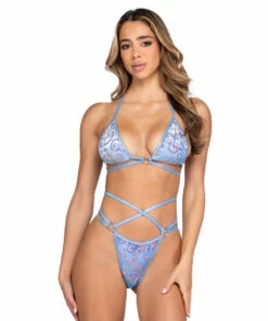 JR-136, Sequin Velvet Criss Cross Bikini Set