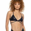 JR-138, Metallic Wrap Top -Funky Lingerie Outlet JR138 BLK FT 15306.1714828618