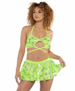 JR-142, Eyelash Sequin Circle Skirt -Funky Lingerie Outlet JR141 JR142 LME FT 78845.1714800656